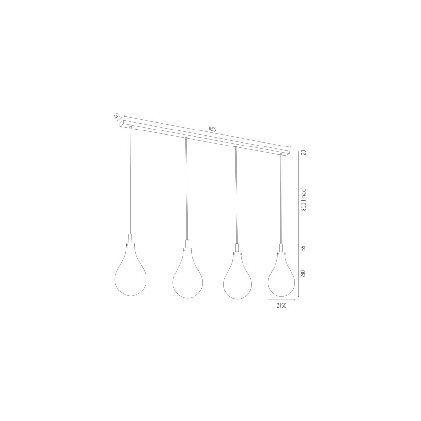 Argon 1741 - Suspension filaire OAKLAND 4xG9/6W/230V