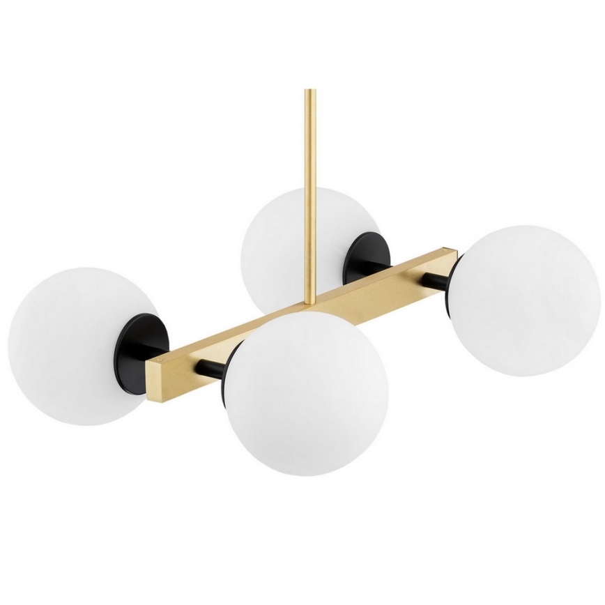 Argon 1767 - Lampadario su palo FREEMONT 4xE27/15W/230V oro/bianco/nero