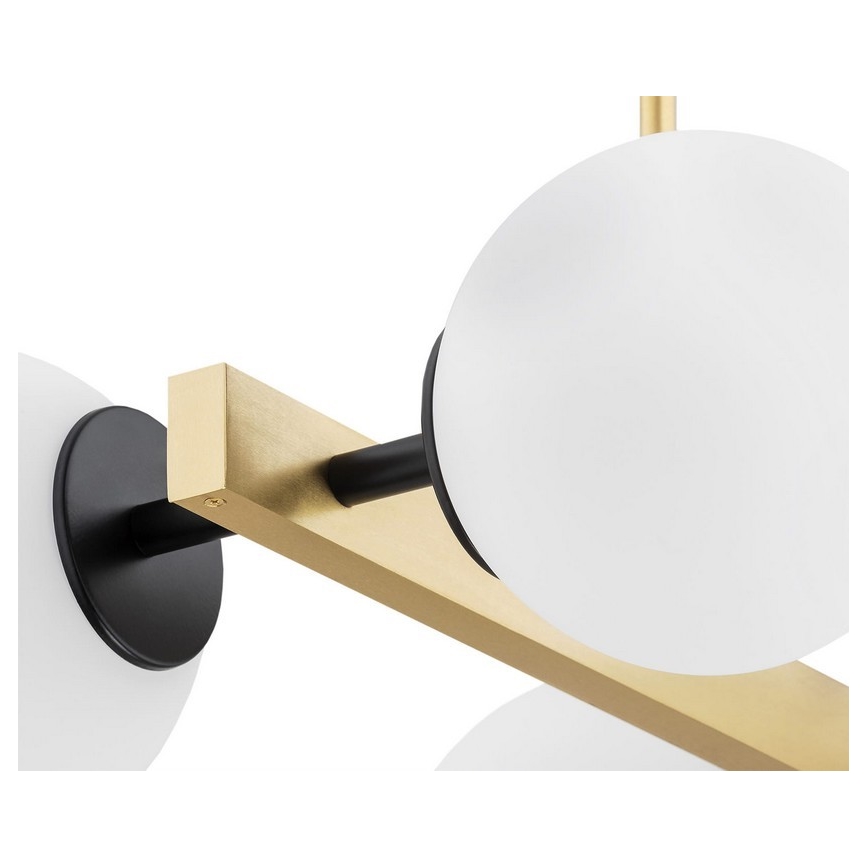 Argon 1767 - Lampadario su palo FREEMONT 4xE27/15W/230V oro/bianco/nero