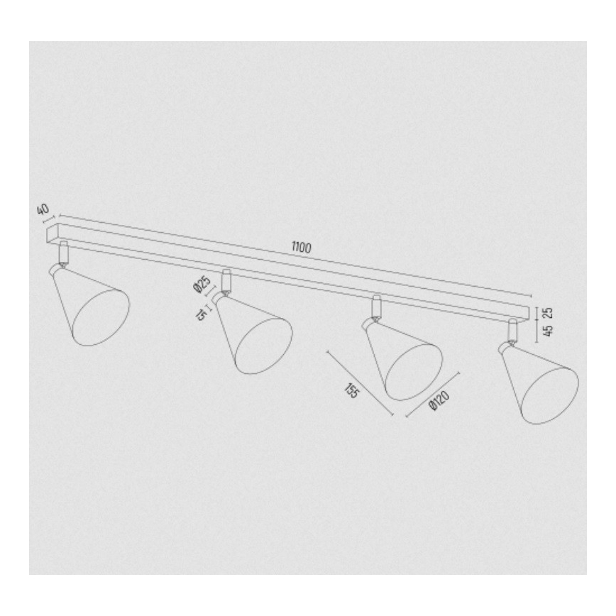 Argon 1806 - Spot LUCINDA 4xE14/7W/230V vert