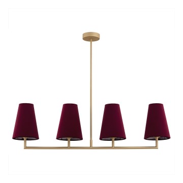 Argon 1829 - Lampadario a sospensione con supporto rigido SAFIANO 4xE27/15W/230V bordeaux