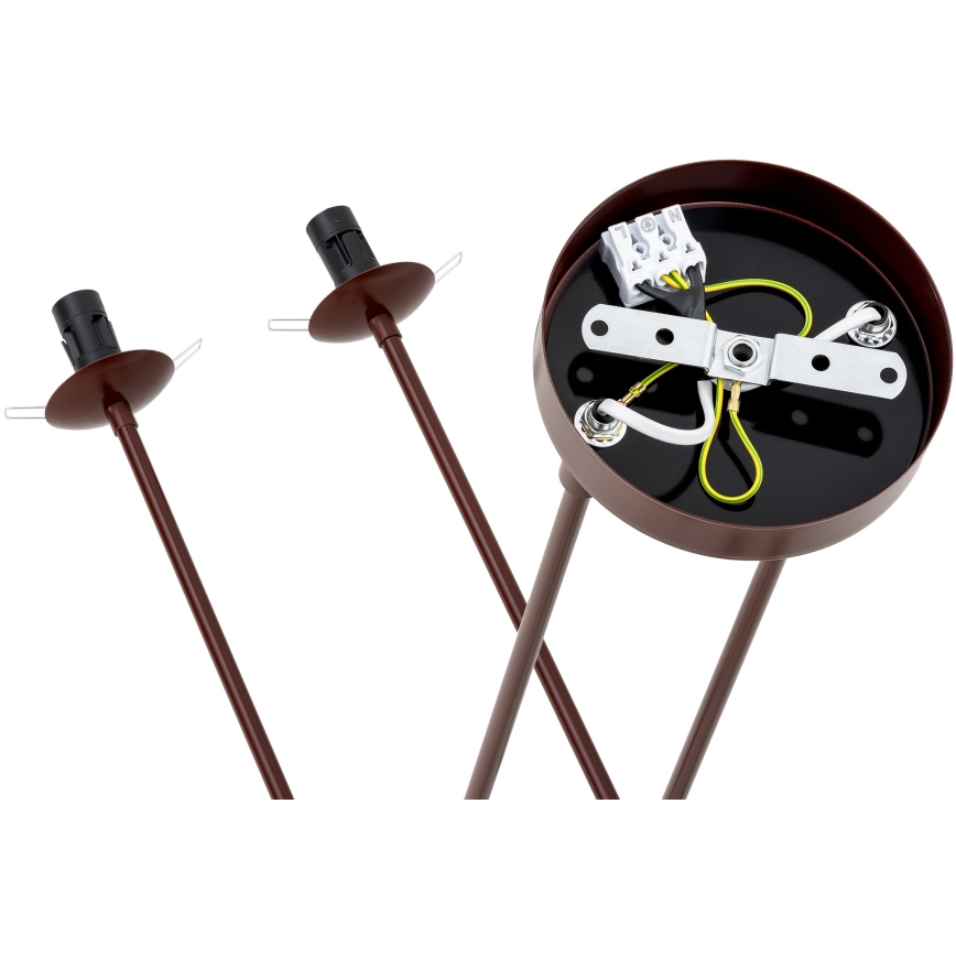Argon 1842 - Lampadario a sospensione con supporto rigido ABSOS 4xE14/7W/230V alabastro marrone