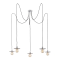 Argon 2079 - Lampadario a sospensione con filo CORSO 5xE27/15W/230V ragno cromo lucido