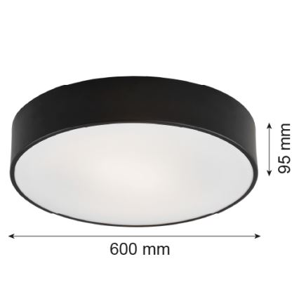 Argon 2084 - Plafonnier DARLING 5xE27/15W/230V d. 60 cm noir