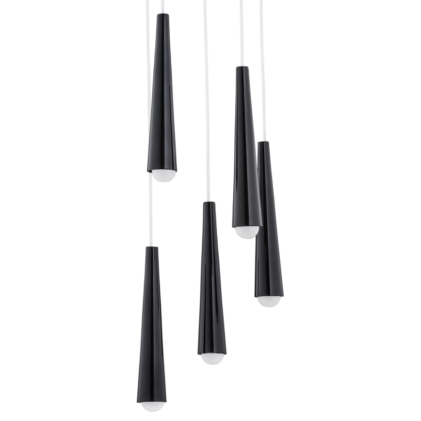 Argon 2103 - Lampadario su filo  HOLLYWOOD 5xE14/7W/230V nero