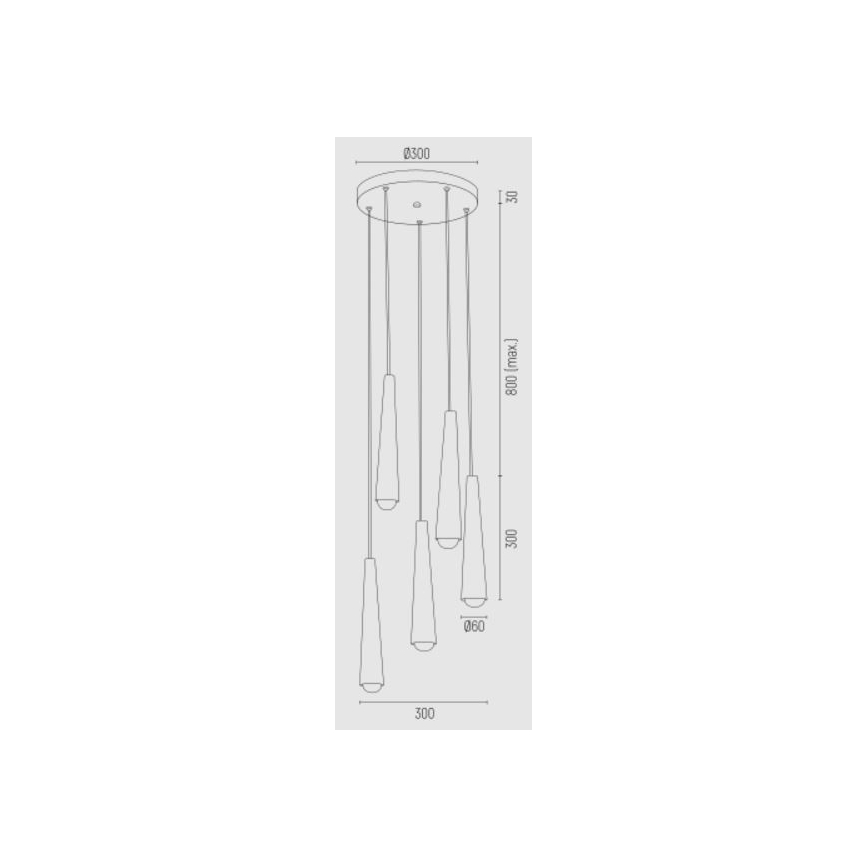 Argon 2103 - Lampadario su filo  HOLLYWOOD 5xE14/7W/230V nero
