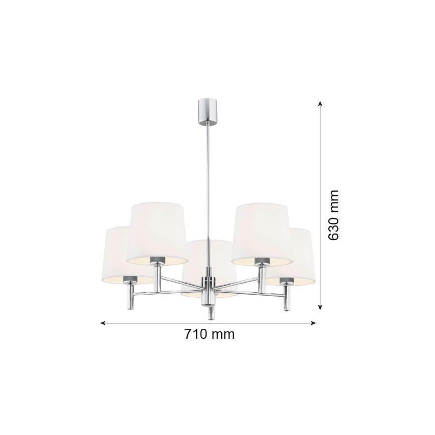 Argon 2110 - Lustre sur barre BOLZANO 5xE27/15W/230V crème