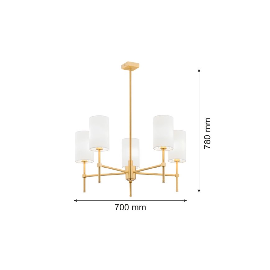 Argon 2134 - Lampadario su palo ABRUZZO 5xE14/15W/230V ottone/bianco