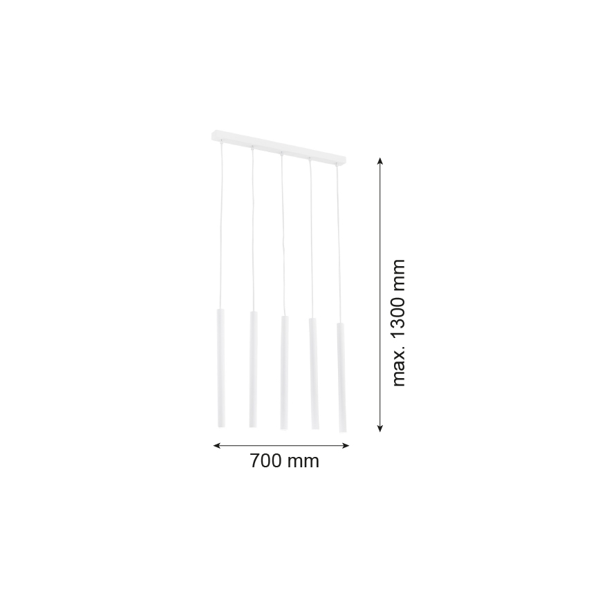 Argon 2136 - Hängeleuchte ETNA 5xG9/6W/230V weiß
