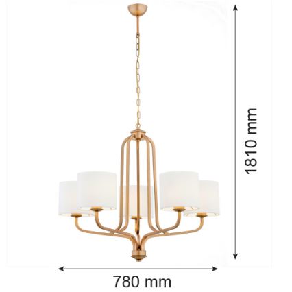 Argon 2172 - Lampadario a sospensione con catena MARANELLO 5xE27/15W/230V