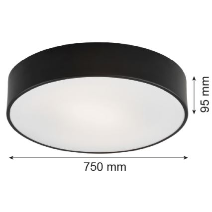 Argon 2536 - Plafonnier DARLING 6xE27/15W/230V d. 75 cm noir