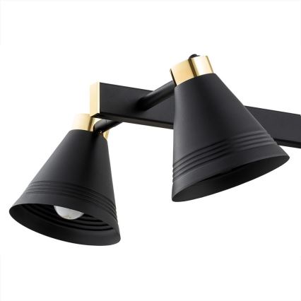 Argon 2552 - Lampadario su palo AVALONE 6xE27/15W/230V nero/oro