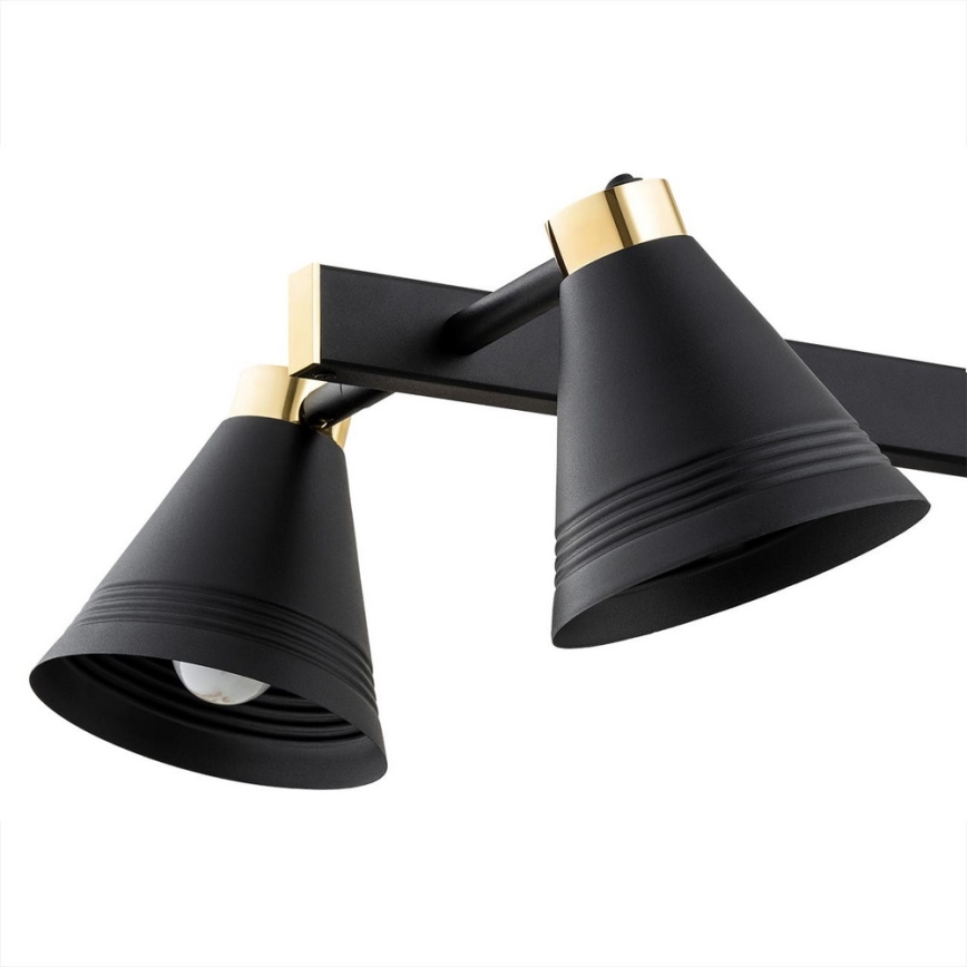 Argon 2552 - Lampadario su palo AVALONE 6xE27/15W/230V nero/oro