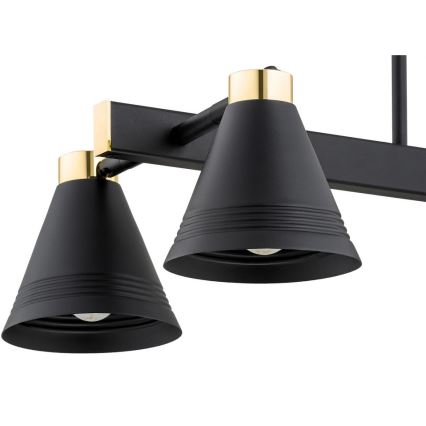 Argon 2552 - Lampadario su palo AVALONE 6xE27/15W/230V nero/oro