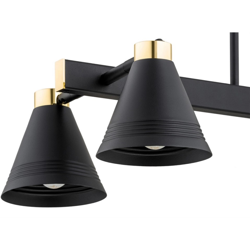 Argon 2552 - Lampadario su palo AVALONE 6xE27/15W/230V nero/oro