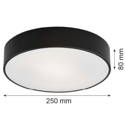 Argon 3081 - Plafonnier DARLING 2xE27/15W/230V d. 25 cm noir