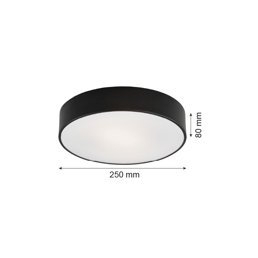 Argon 3081 - Plafonnier DARLING 2xE27/15W/230V d. 25 cm noir