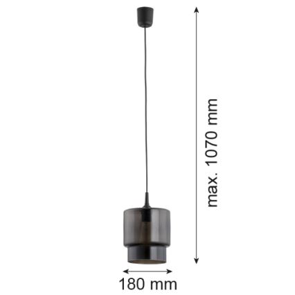 Argon 3270 - Lampadario su corda NEWA 1xE27/15W/230V nero