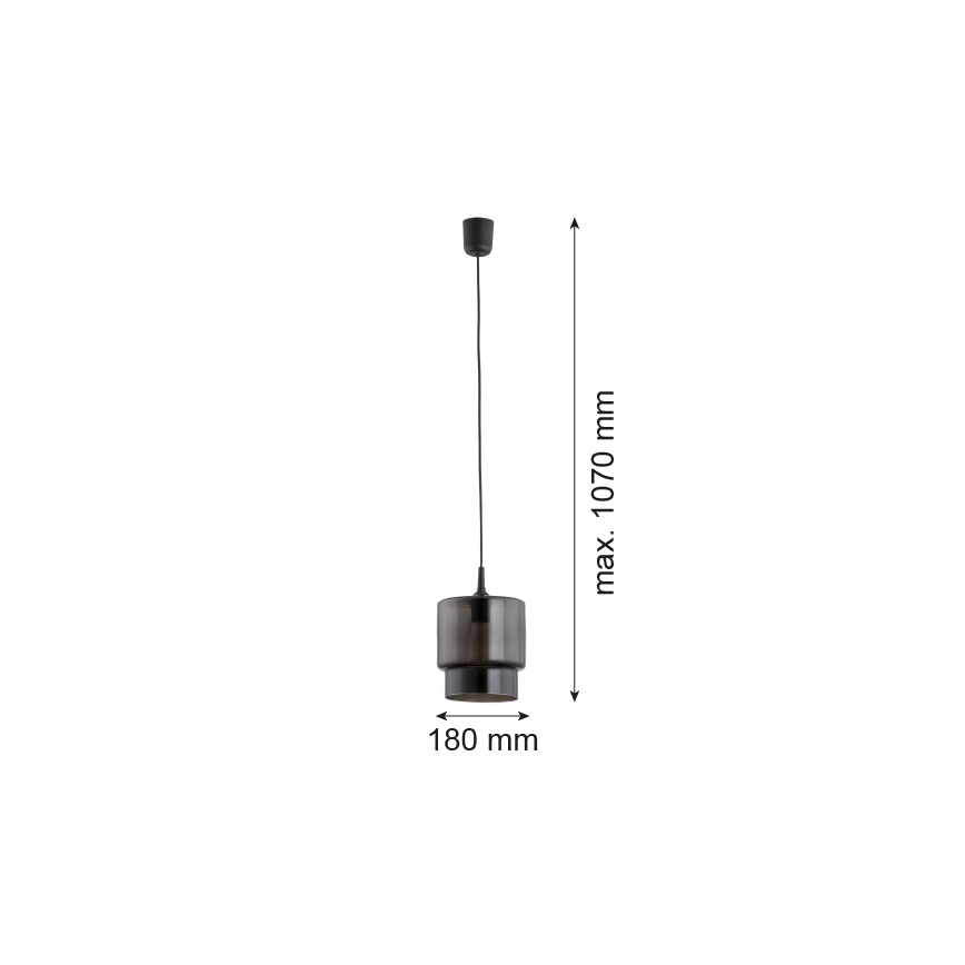 Argon 3270 - Lampadario su corda NEWA 1xE27/15W/230V nero