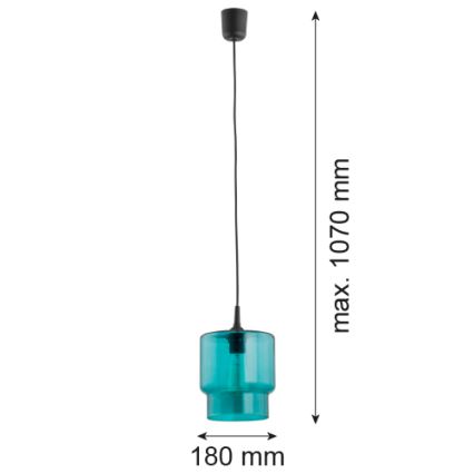 Argon 3271 - Lampadario su corda NEWA 1xE27/15W/230V turchese