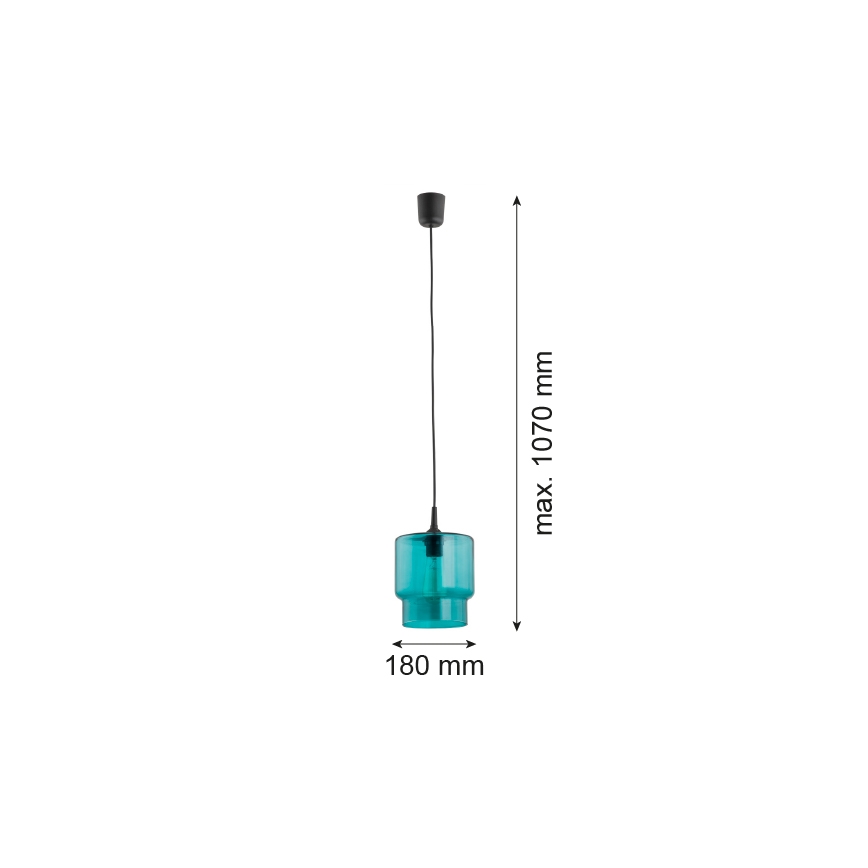 Argon 3271 - Lampadario su corda NEWA 1xE27/15W/230V turchese