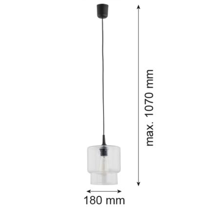 Argon 3275 - Lampadario su corda NEWA 1xE27/15W/230V trasparente