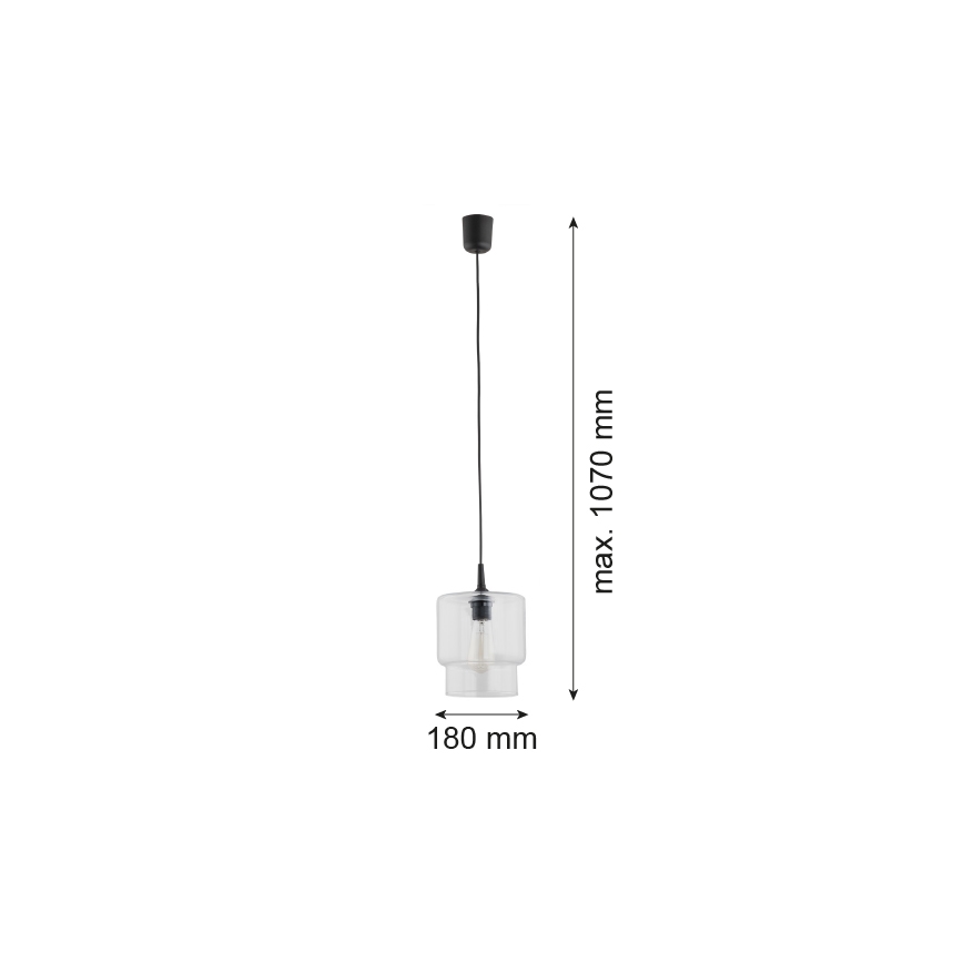 Argon 3275 - Lampadario su corda NEWA 1xE27/15W/230V trasparente