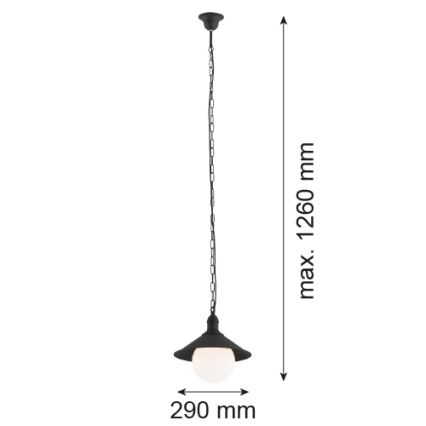 Argon 3285 - Lustre extérieur ERBA BIS 1xE27/60W/230V