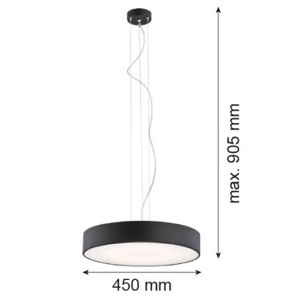 Argon 3352 - Hängeleuchte DARLING 1xLED/35W/230V d 45 cm schwarz