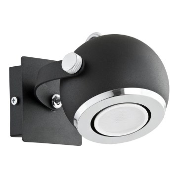 Argon 3638 - Spot mural KOS 1xGU10/5W/230V noir/chrome brillant