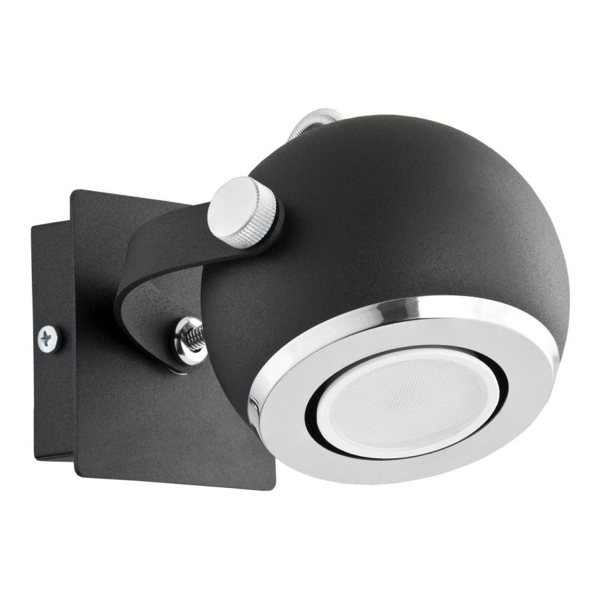 Argon 3638 - Spot mural KOS 1xGU10/5W/230V noir/chrome brillant
