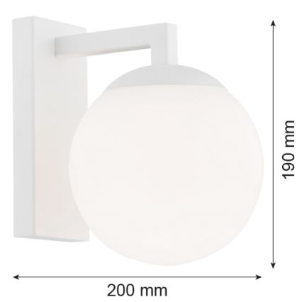 Argon 3733 - Lampada da parete ASPEN 1xE27/15W/230V bianco