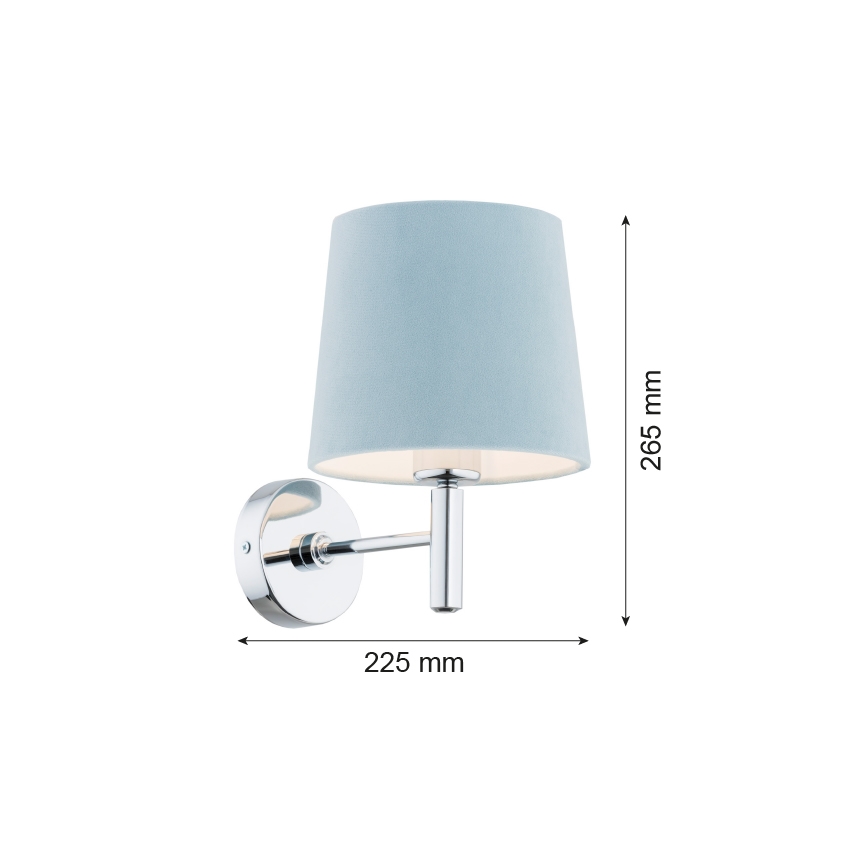 Argon 3910 - Applique BOLZANO 1xE27/15W/230V blu/cromo lucido