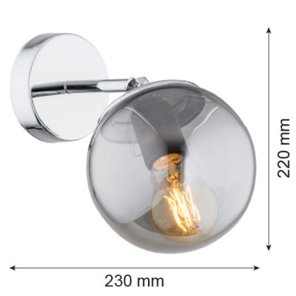 Argon 3989 - Applique murale SATELITE 1xE27/15W/230V chrome brillant/gris