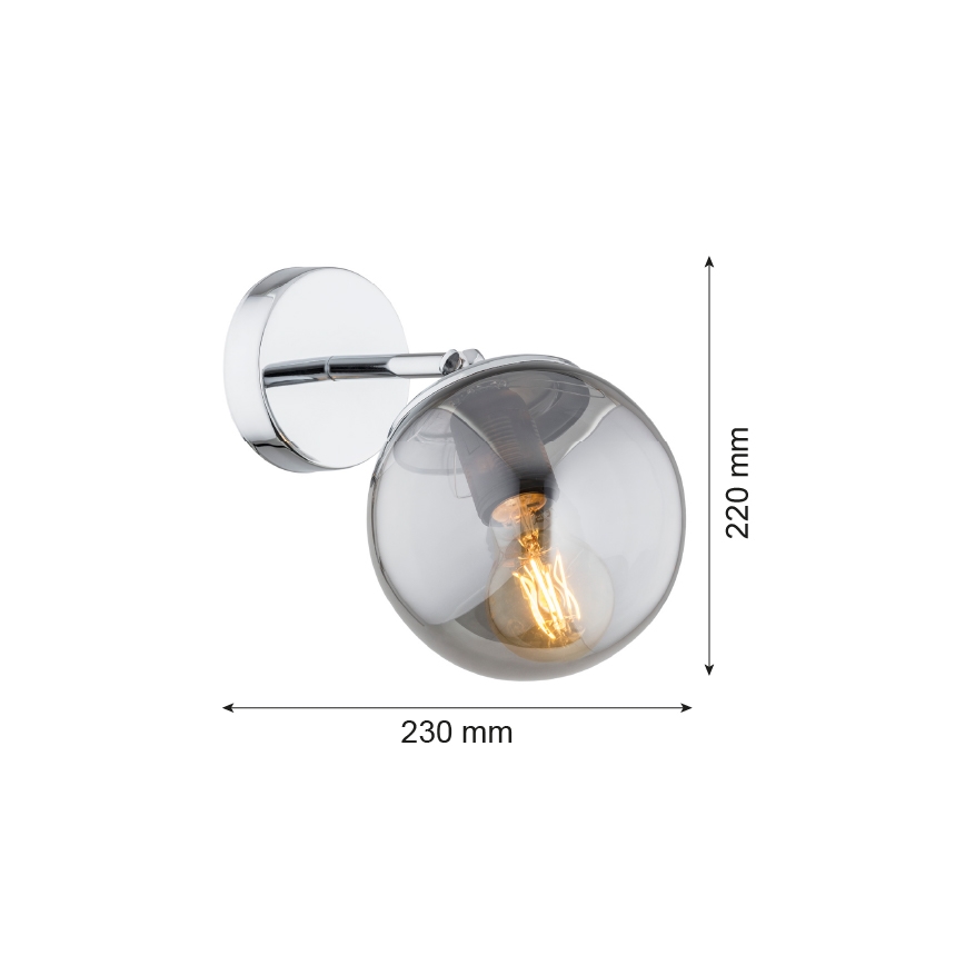Argon 3989 - Applique murale SATELITE 1xE27/15W/230V chrome brillant/gris