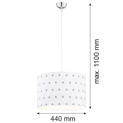Argon 4133 - Lampadario su corda MAGIC 1xE27/15W/230V bianco