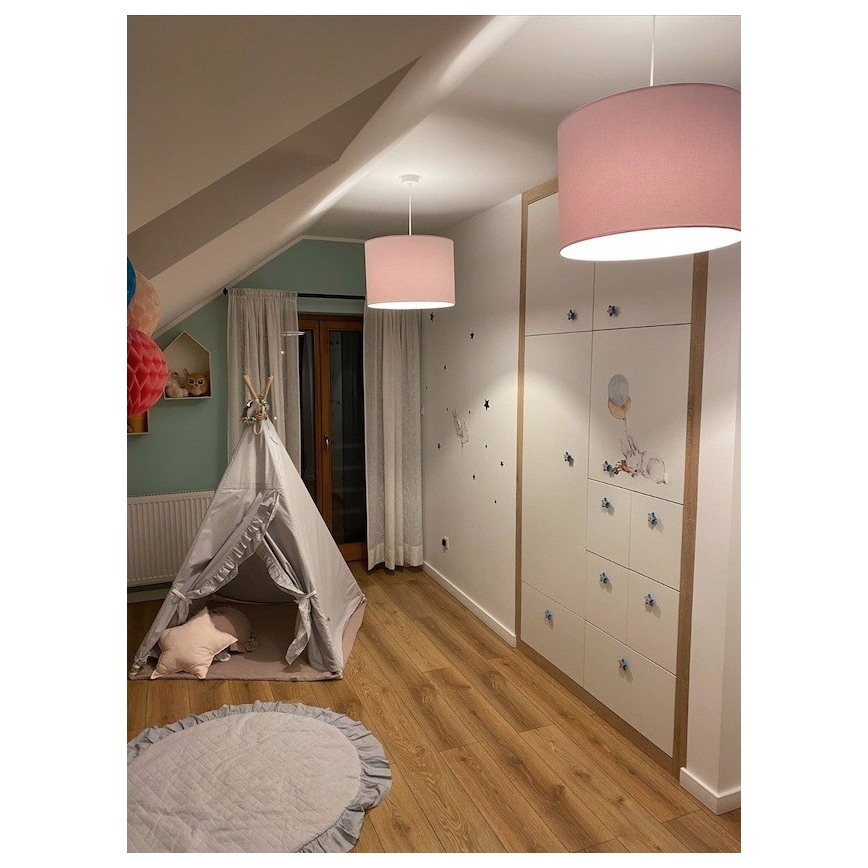 Argon 4136 - Lampadario su corda MAGIC 1xE27/15W/230V rosa
