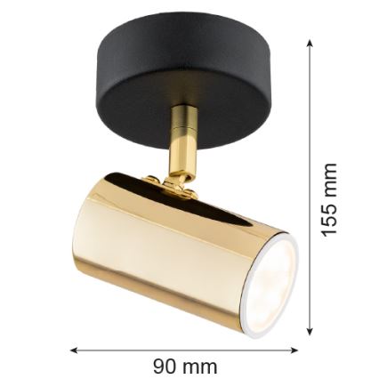 Argon 4208 - Faretto da soffitto LAGOS 1xGU10/5W/230V ottone/nero