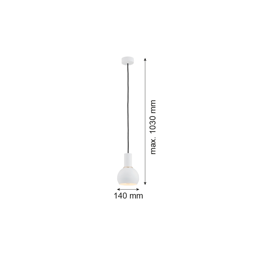 Argon 4215 - Lampadario a sospensione con filo SINES 1xE27/15W/230V d. 14 cm bianco
