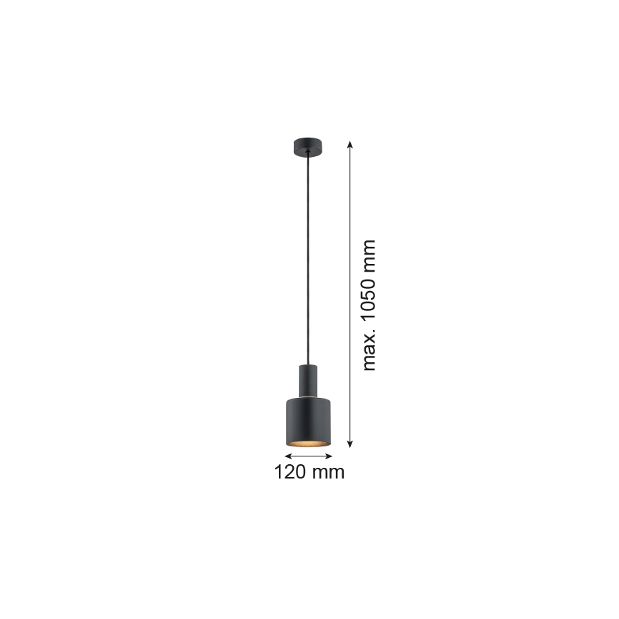 Argon 4219 - Lampadario a sospensione con filo SINES 1xE27/15W/230V d. 12 cm nero