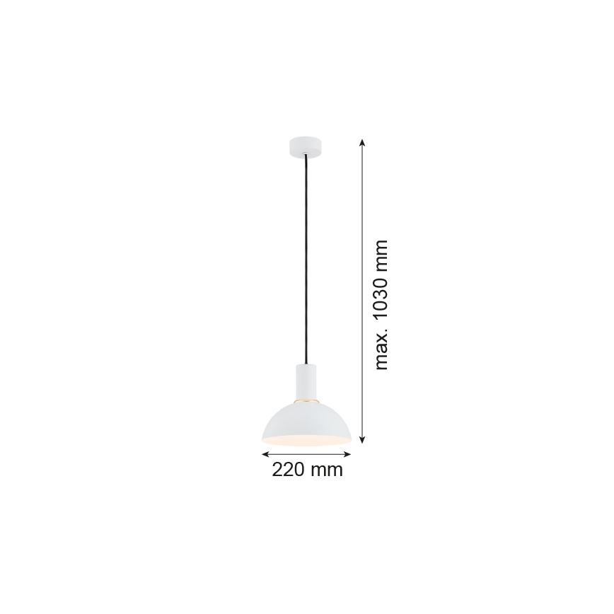 Argon 4220 - Lampadario a sospensione con filo SINES 1xE27/15W/230V d. 28 cm bianco