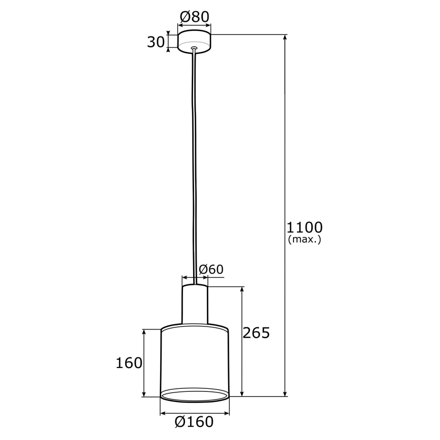 Argon 4248 - Lampadario a sospensione con filo HERMAN 1xE27/15W/230V ottone/nero