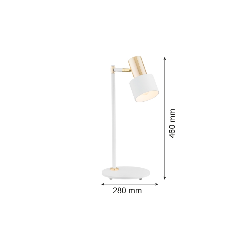 Argon 4256 - Lampada da tavolo DORIA 1xE27/15W/230V bianca/ottone