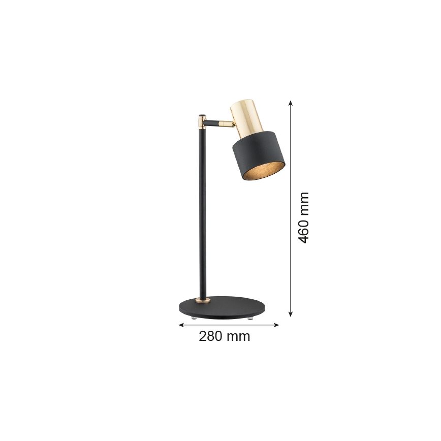 Argon 4257 - Tischlampe DORIA 1xE27/15W/230V schwarz/messing