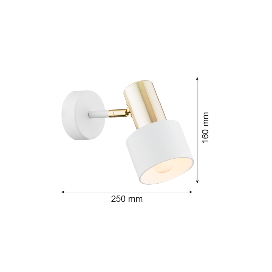 Argon 4264 - Applique murale DORIA 1xE27/15W/230V blanc/laiton