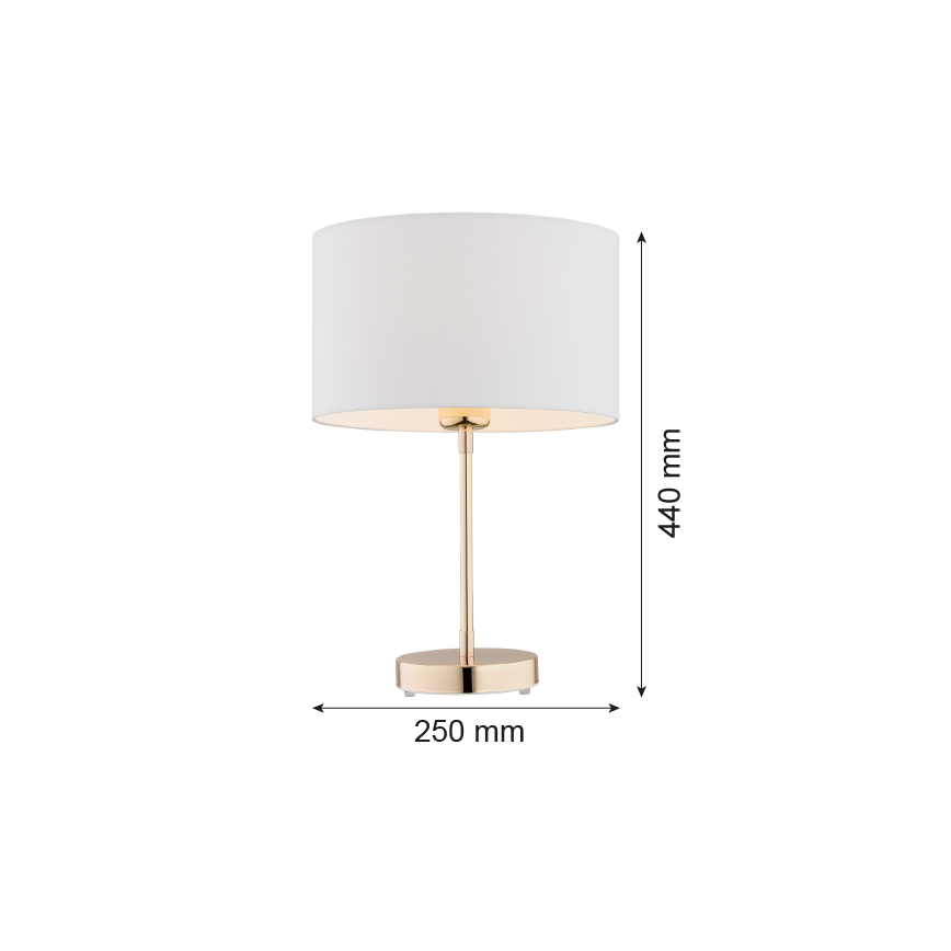 Argon 4301 - Lampada da tavolo KARIN 1xE27/15W/230V bianca/ottone