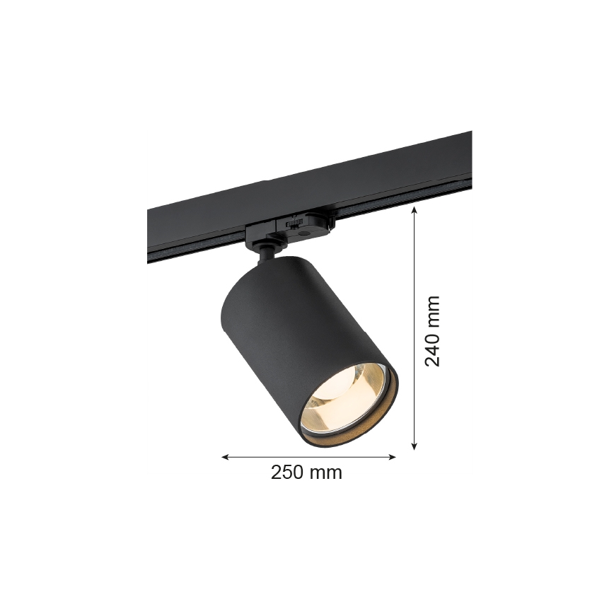 Argon 4306 - Faretto per sistema a binario BERGEN 1xE27/15W/230V nero