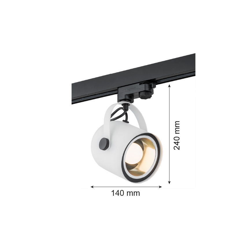 Argon 4309 - Faretto per sistema a binario NET 1xE27/15W/230V bianco