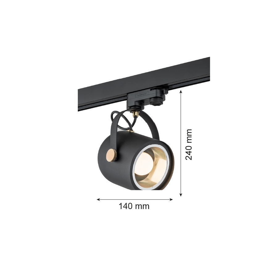 Argon 4311 - Faretto per sistema a binario NET 1xE27/15W/230V nero