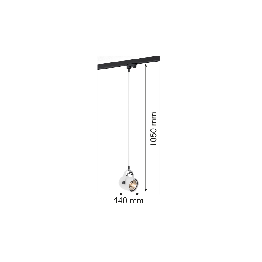 Argon 4312 - Spot sur rail NET 1xE27/15W/230V blanc